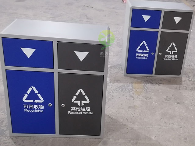 校園戶外分類(lèi)垃圾桶鈑金防銹耐用工廠生產(chǎn)圖